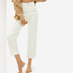 Everlane cropped straight leg - bone color size 10